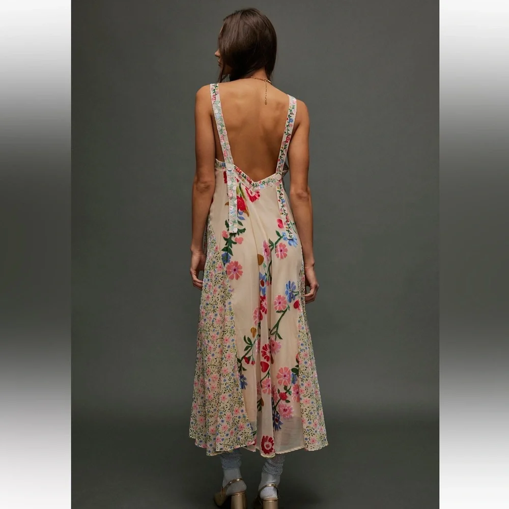 Free people falling petals velvet maxi dress. ASO Whitney Leavit - Picture 4 of 6